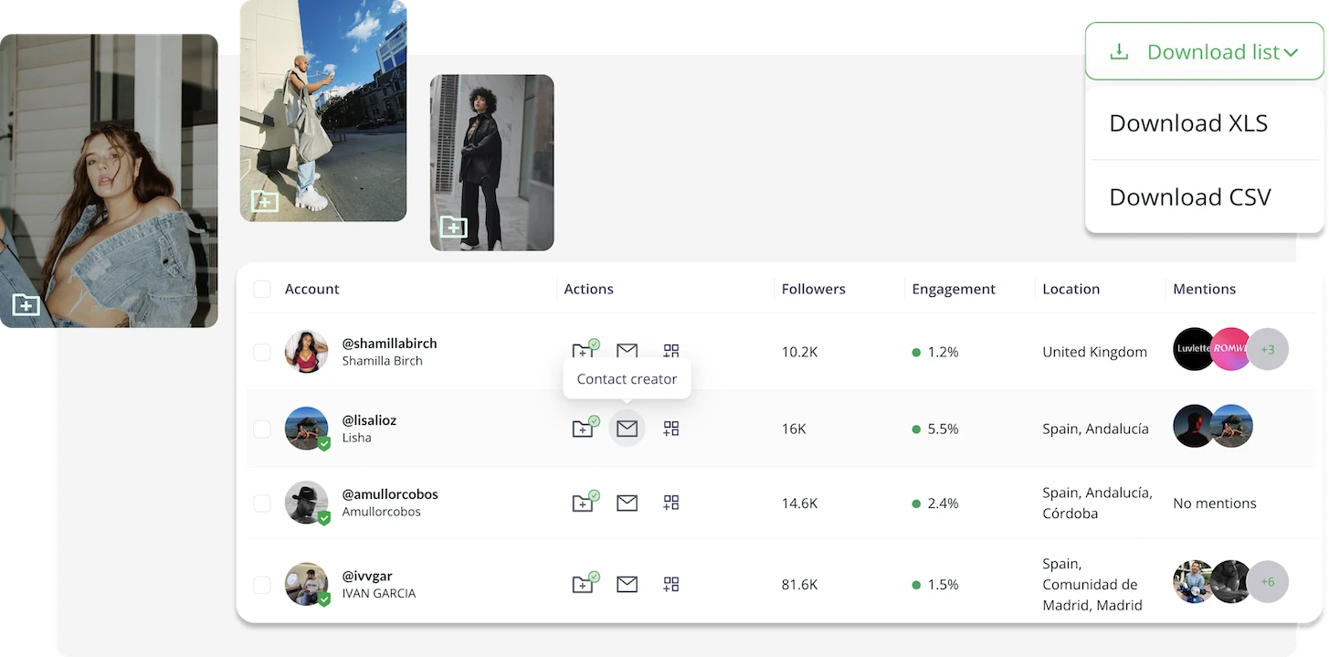 Influencer lists: Curate and organize influencer data