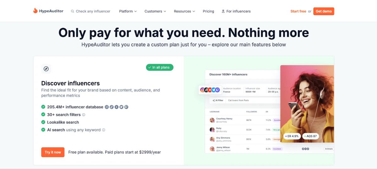 HypeAuditor pricing information