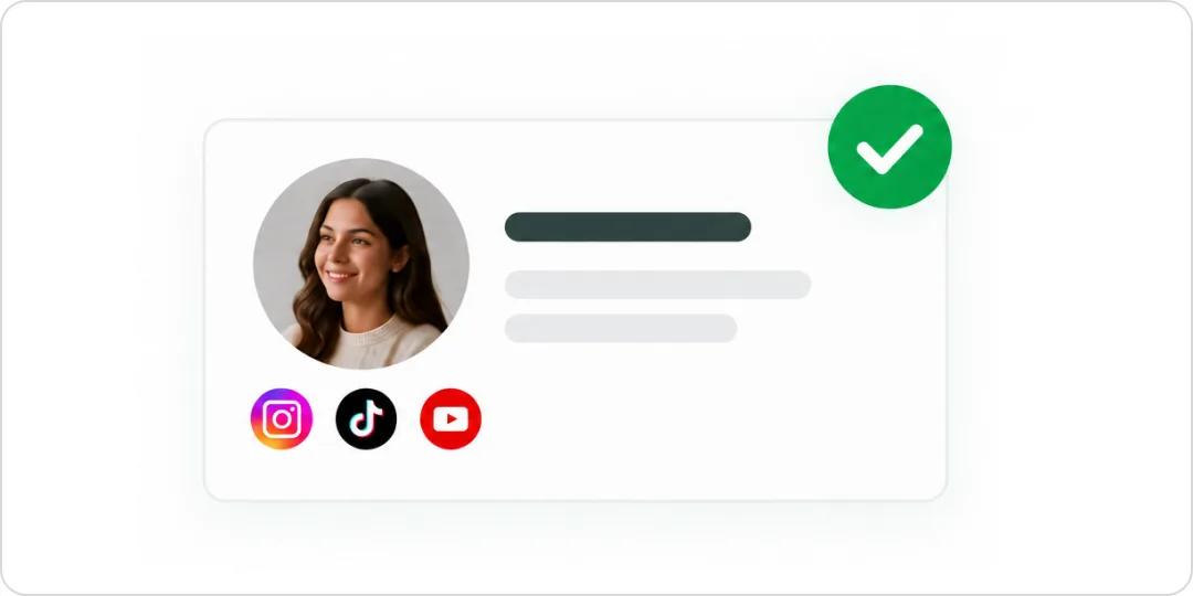 Reviewing a detected creator before starting a collaboration