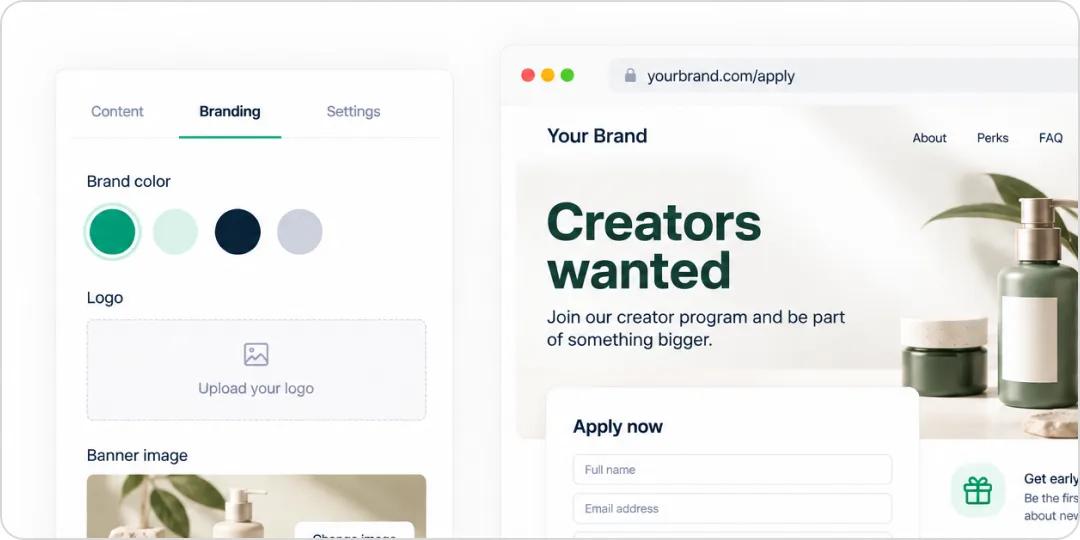Building a branded ambassador application page without code