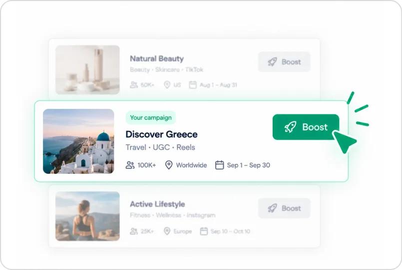 A campaign offer as creators see it in the Heepsy marketplace