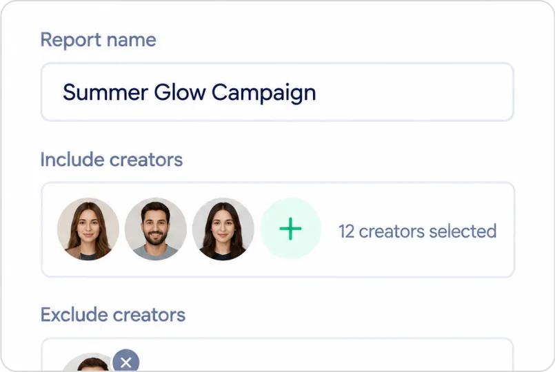 Renaming a report and choosing which creators to include before sharing
