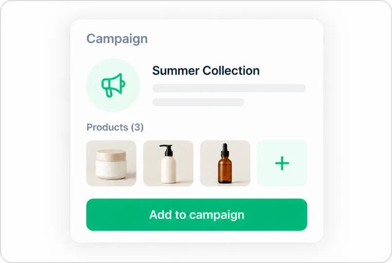Choosing which imported store products to include in a campaign offer