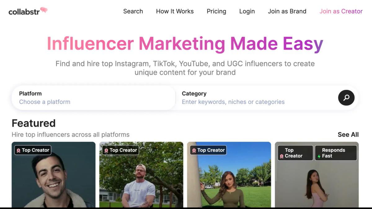 Collabstr influencer marketing platform overview