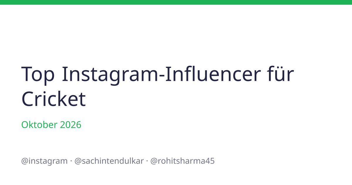 Top Instagram-Influencer für Cricket im Oktober 2026 | Heepsy