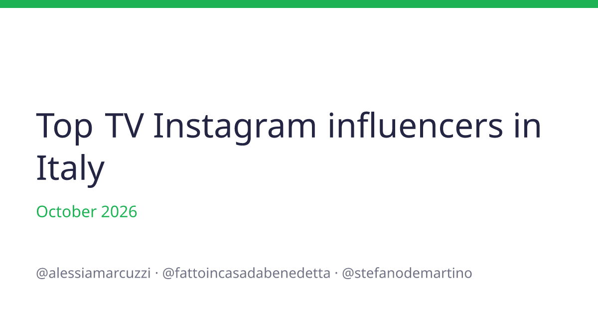 Top TV Instagram influencers in Italy for October 2026 | Heepsy
