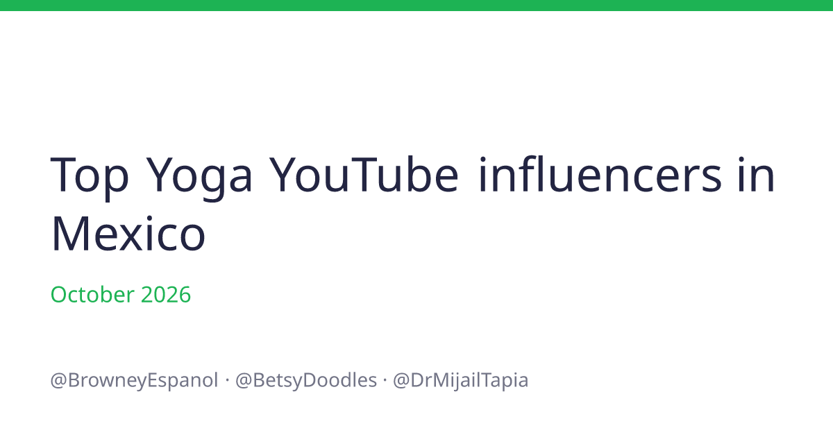 Top Yoga YouTube influencers in Mexico for October 2026 | Heepsy
